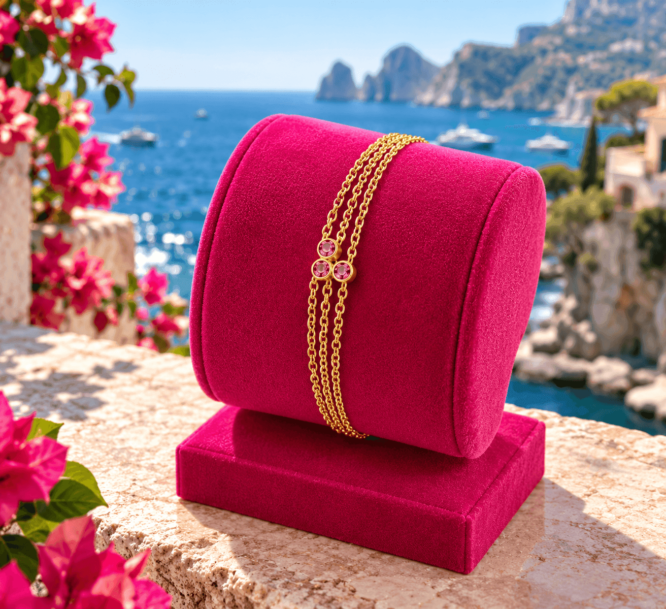 Ops Objects  -  Bracciale tre fili con dettaglio centrale con cristalli - 4
