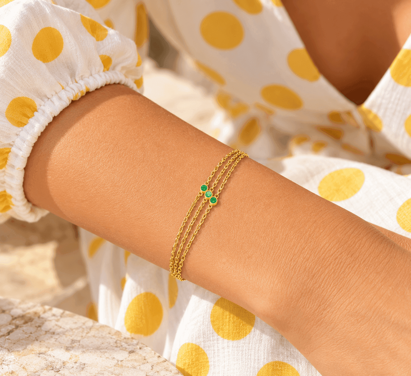 Ops Objects  -  Bracciale tre fili con dettaglio centrale con cristalli - 2