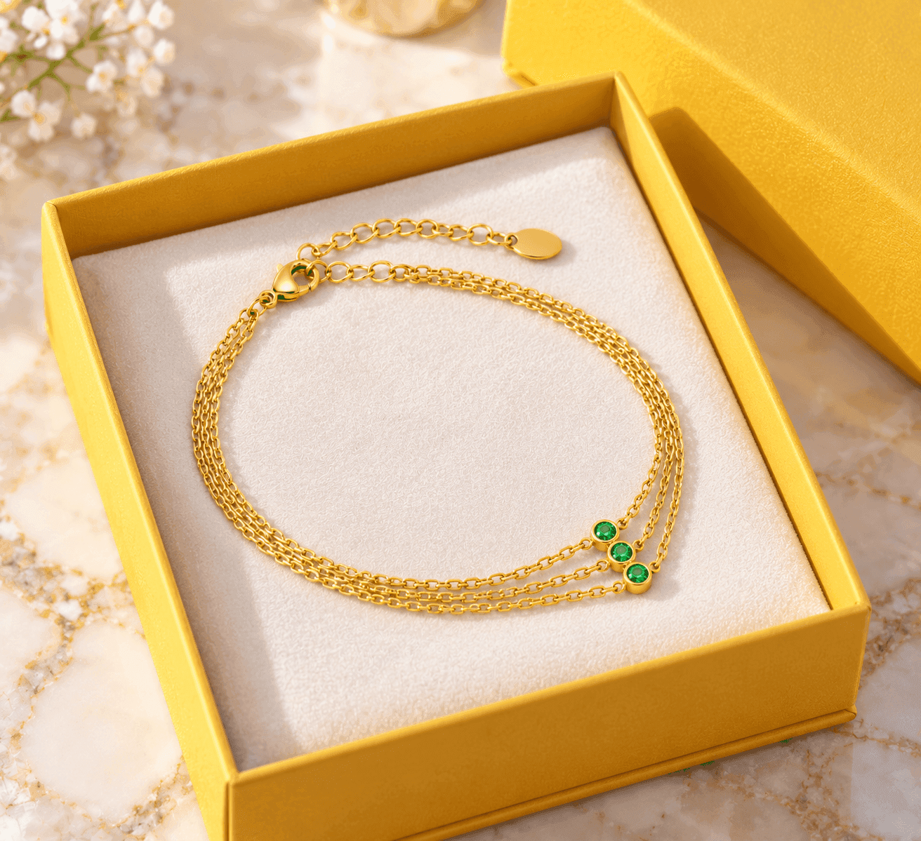 Ops Objects  -  Bracciale tre fili con dettaglio centrale con cristalli - 3