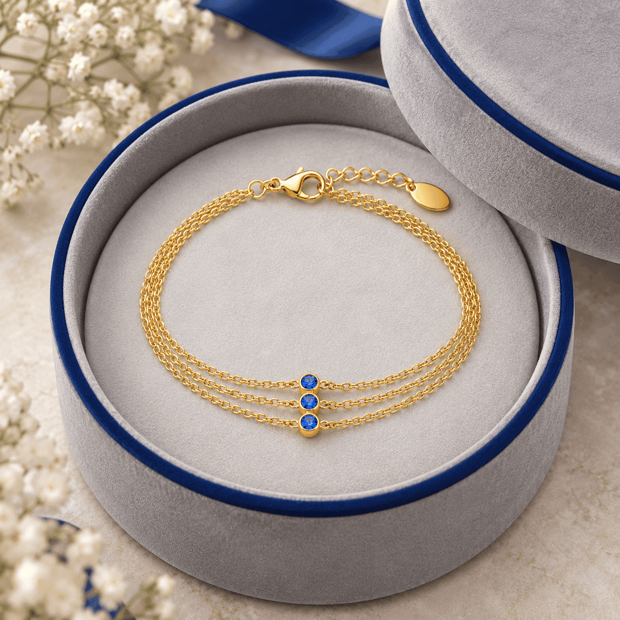 Ops Objects  -  Bracciale tre fili con dettaglio centrale con cristalli - 3