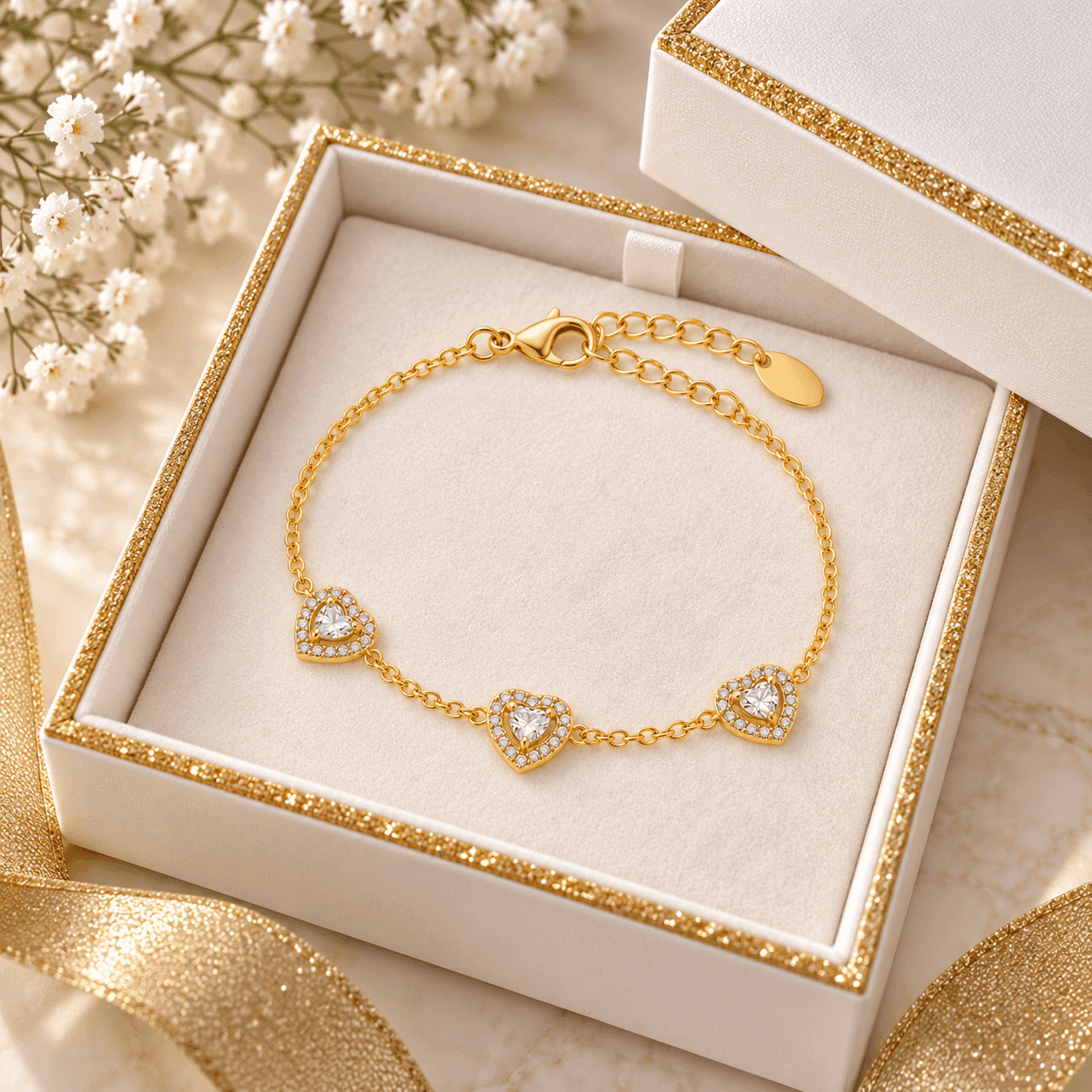 Ops Objects  -  Bracciale catena con dettagli cuore con cristalli - 3