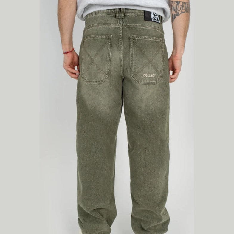 Pantalone  Homeboy  Baggy Dye Denim Wash Green - 2