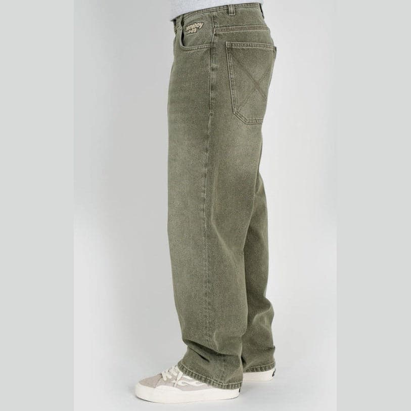 Pantalone  Homeboy  Baggy Dye Denim Wash Green - 3