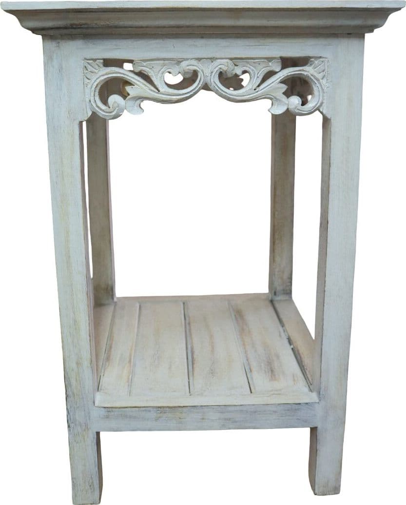 Alzata shabby chic in legno di albesia intagliato a mano – 2 misure disponibili comodino - 3
