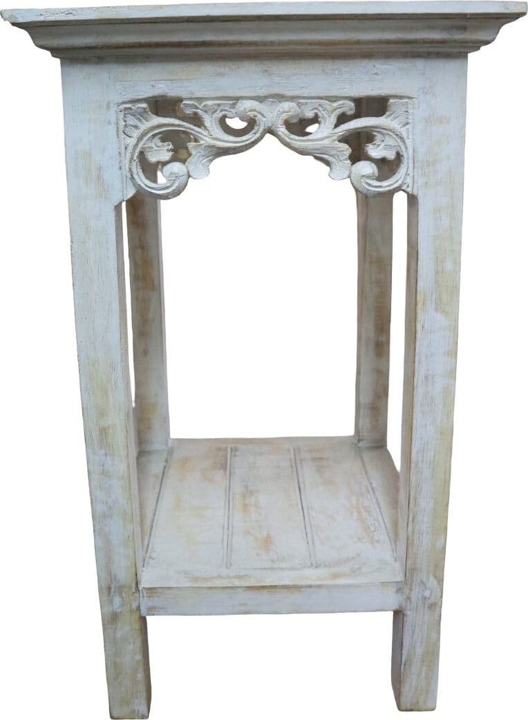 Alzata shabby chic in legno di albesia intagliato a mano – 2 misure disponibili comodino - 6