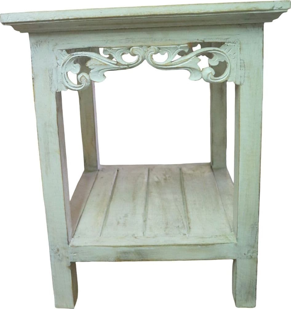 Alzata shabby chic in legno di albesia intagliato a mano – 2 misure disponibili - 2