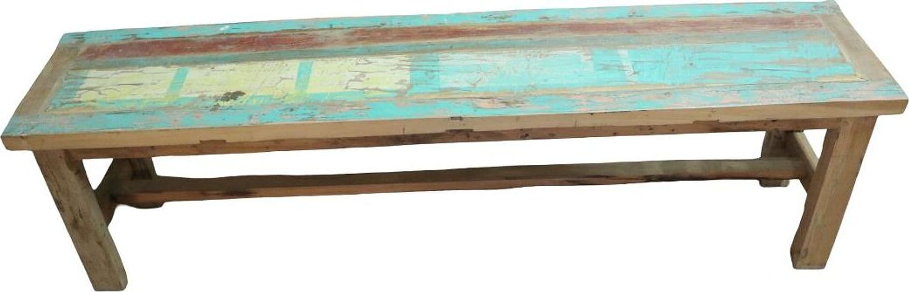 Panca in legno massello riciclato 160x35x46h – Arredo artigianale fatto a mano in Indonesia - 3