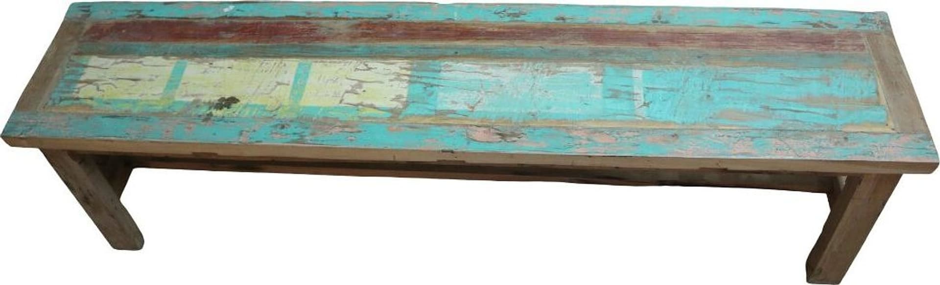 Panca in legno massello riciclato 160x35x46h – Arredo artigianale fatto a mano in Indonesia - 5