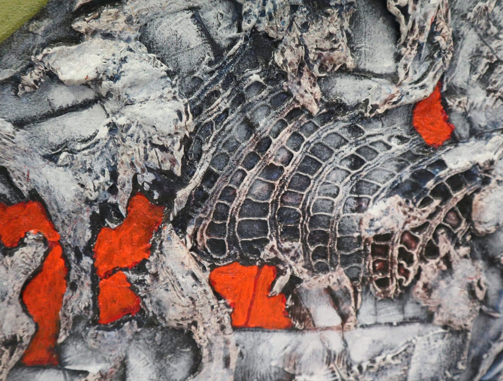 Quadro moderno con pesce astratto – Acrilico su tela 80x60 cm – Dipinto a mano artigianale Indonesia - 4
