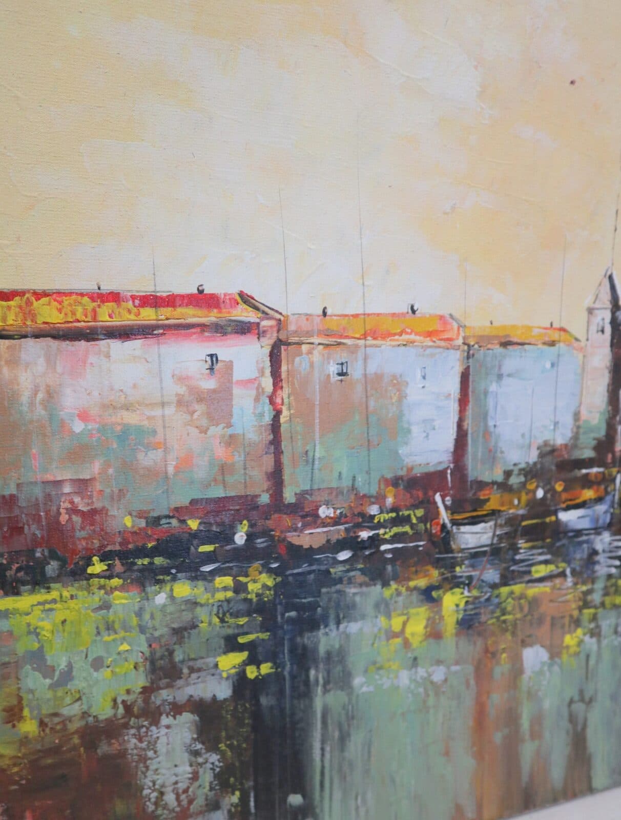 Quadro astratto paesaggio marittimo – Dipinto a mano in acrilico su tela 80x60 cm - 5