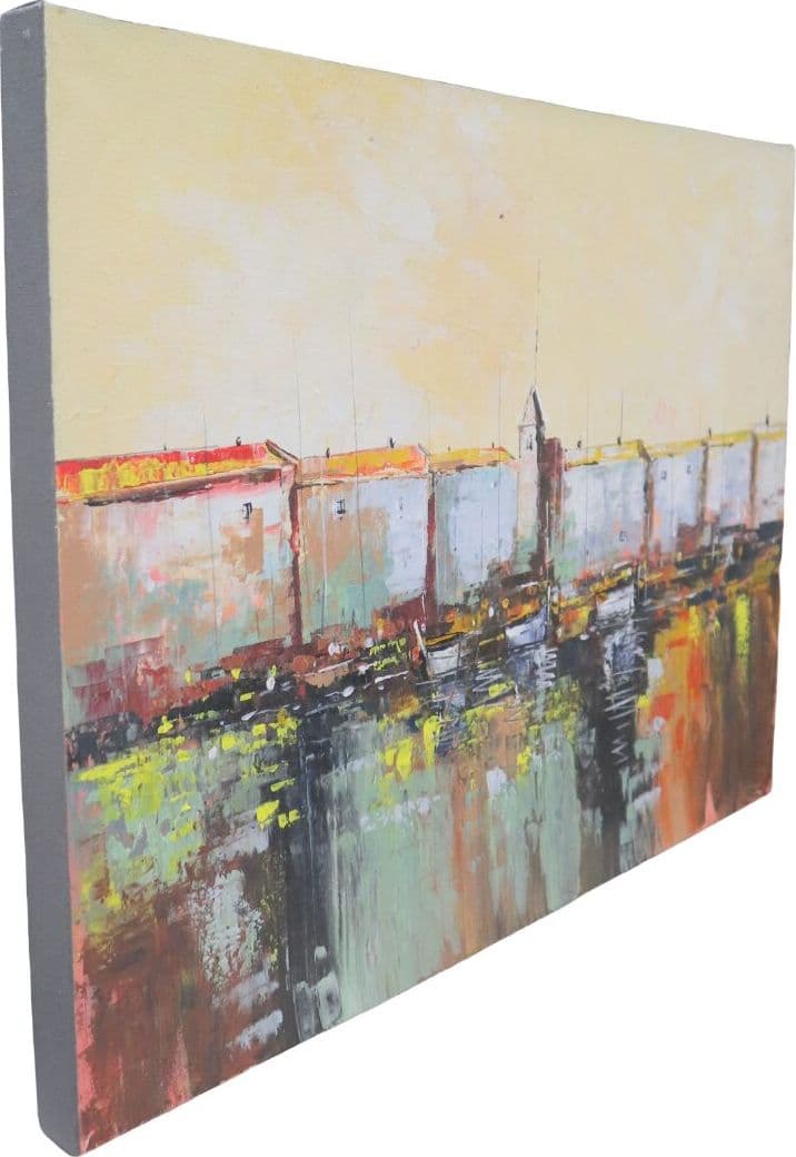 Quadro astratto paesaggio marittimo – Dipinto a mano in acrilico su tela 80x60 cm - 6