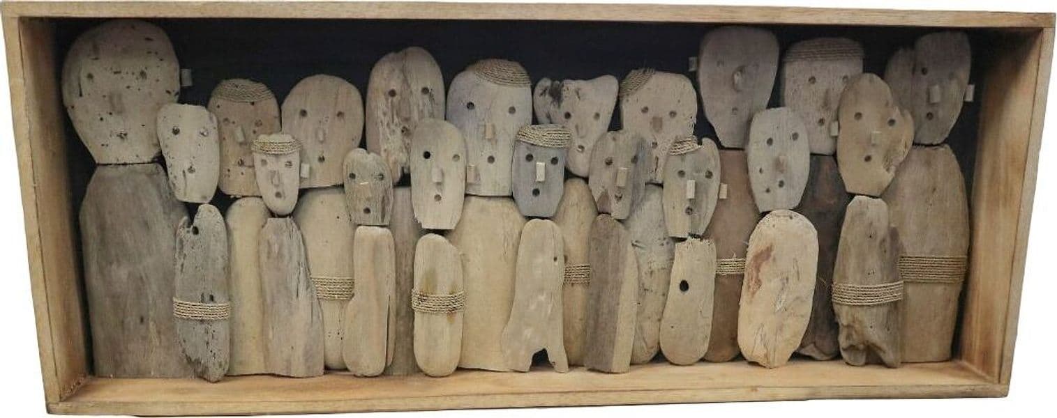 Quadro in legno artigianale 100x50 cm – Scultura murale fatta a mano in Indonesia – Complemento d’arredo moderno - 2