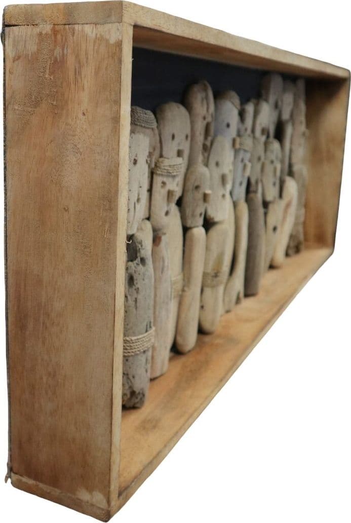 Quadro in legno artigianale 100x50 cm – Scultura murale fatta a mano in Indonesia – Complemento d’arredo moderno - 7