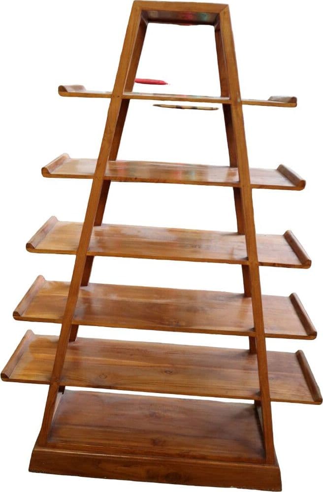 Libreria A-Frame in Legno Massello – Artigianale Indonesiana | 107x35x150 cm - 2