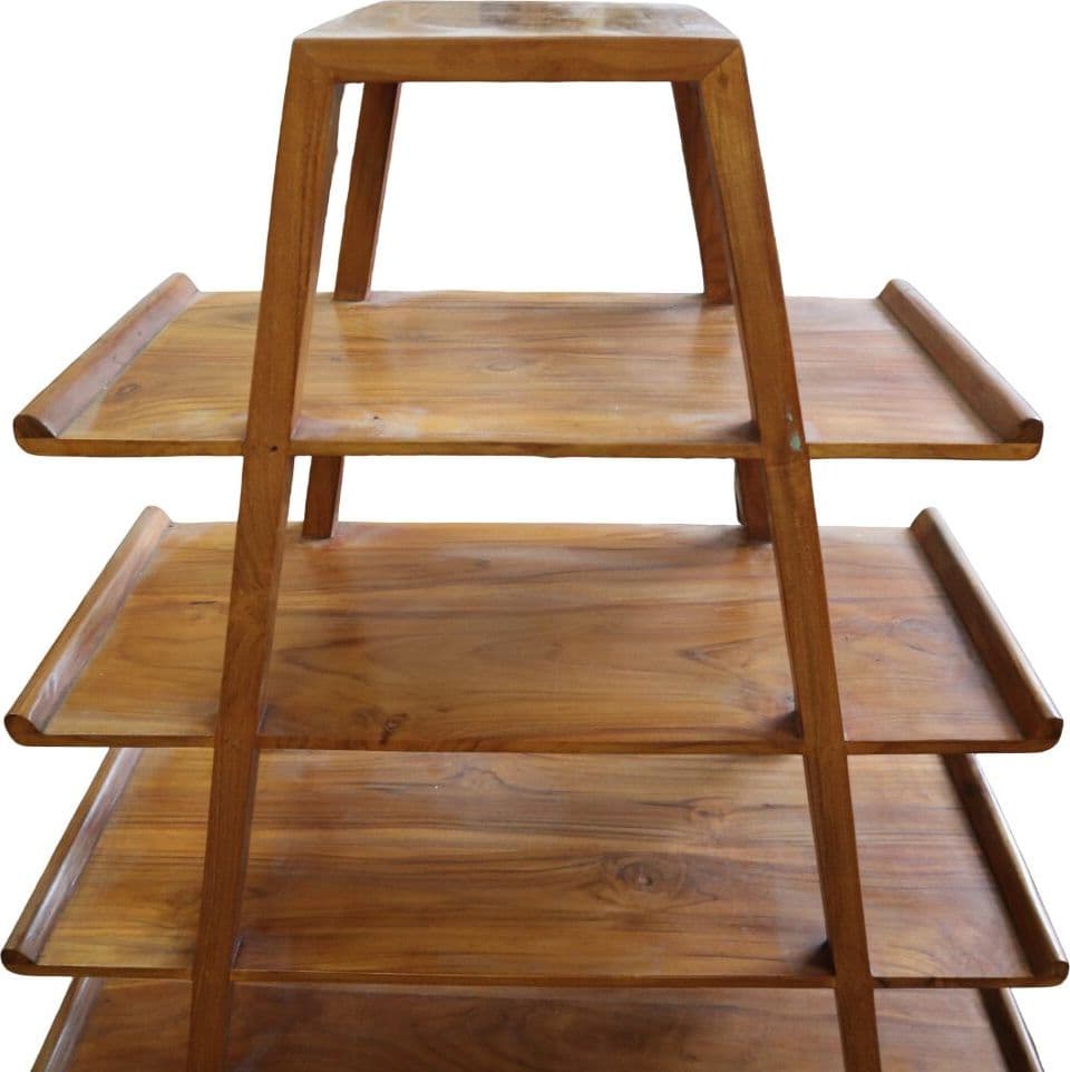 Libreria A-Frame in Legno Massello – Artigianale Indonesiana | 107x35x150 cm - 3