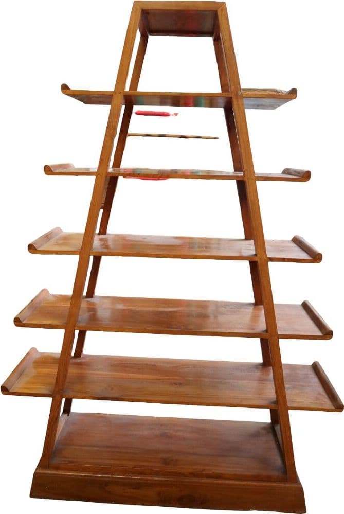Libreria A-Frame in Legno Massello – Artigianale Indonesiana | 107x35x150 cm - 5
