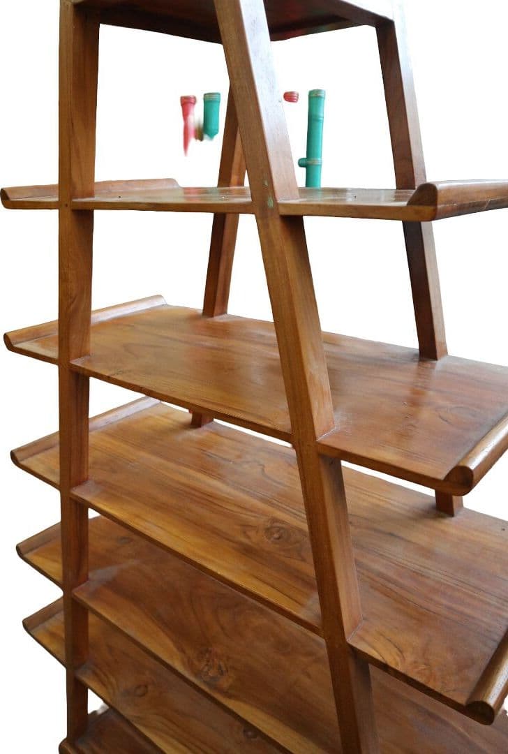 Libreria A-Frame in Legno Massello – Artigianale Indonesiana | 107x35x150 cm - 7