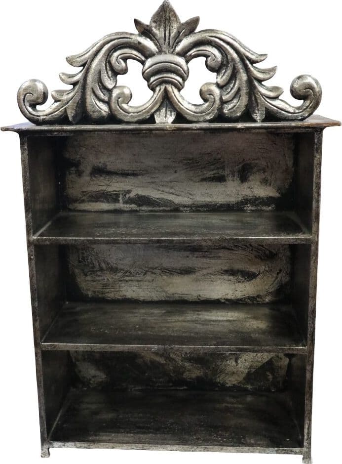 Vetrinetta Artigianale Indonesiana in Legno – Libreria Piccola Fatta a Mano 44x19x50 cm - 2