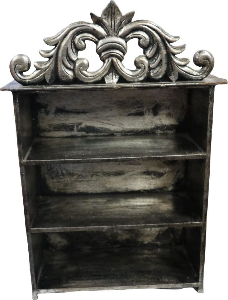 Vetrinetta Artigianale Indonesiana in Legno – Libreria Piccola Fatta a Mano 44x19x50 cm - 3