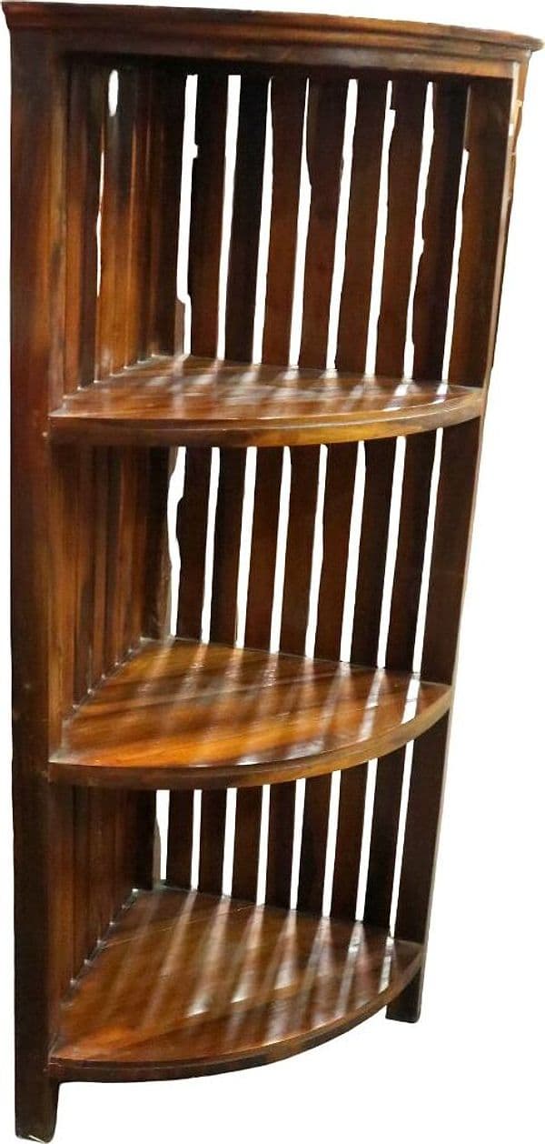 Mobile Libreria Angolare in Teak - Realizzato a Mano in Indonesia, Altezza 150 cm - 2