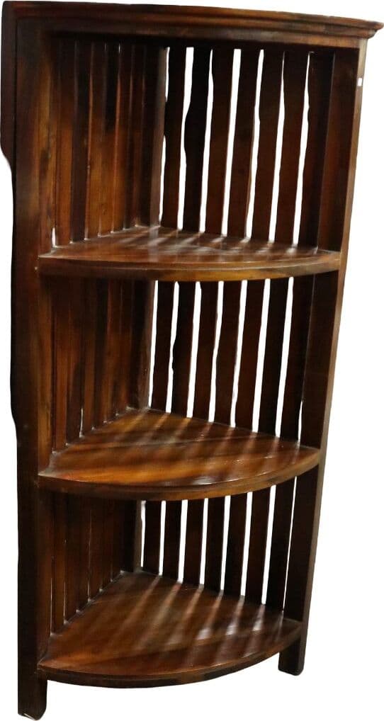 Mobile Libreria Angolare in Teak - Realizzato a Mano in Indonesia, Altezza 150 cm - 3