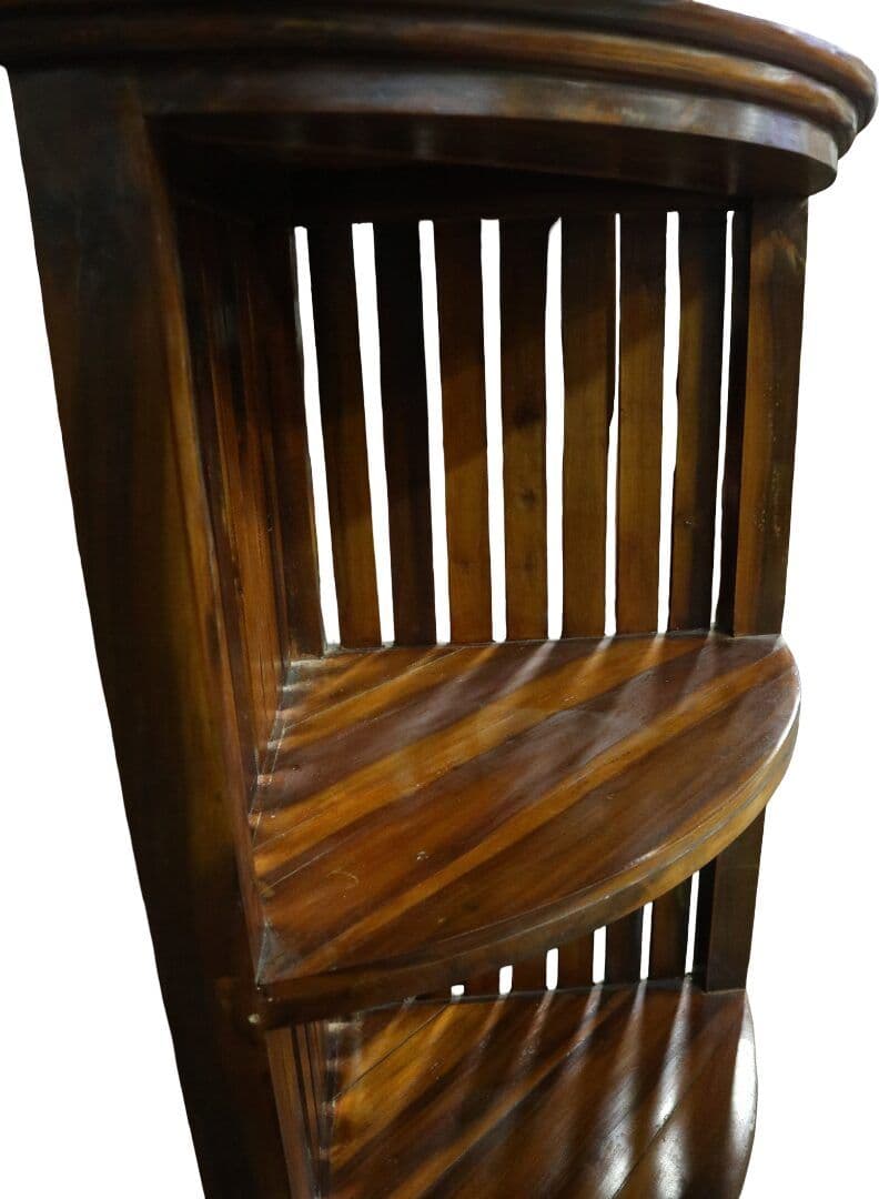 Mobile Libreria Angolare in Teak - Realizzato a Mano in Indonesia, Altezza 150 cm - 6