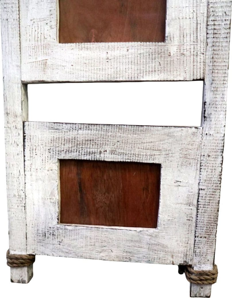 Portafoto Multiplo in Legno Artigianale Indonesiano – Cornice da Parete per 4 Foto 10x15 Stile Rustico Shabby - 5