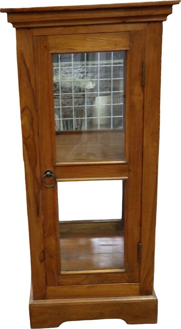 Vetrinetta in Legno di Teak Artigianale – Espositore Elegante con Vetro 46x46x100h – Made in Indonesia - 2