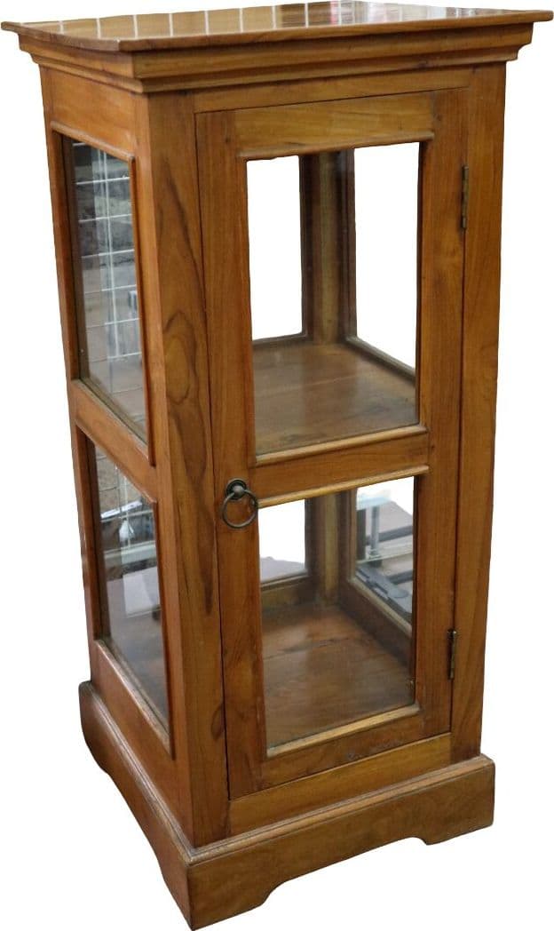 Vetrinetta in Legno di Teak Artigianale – Espositore Elegante con Vetro 46x46x100h – Made in Indonesia - 3