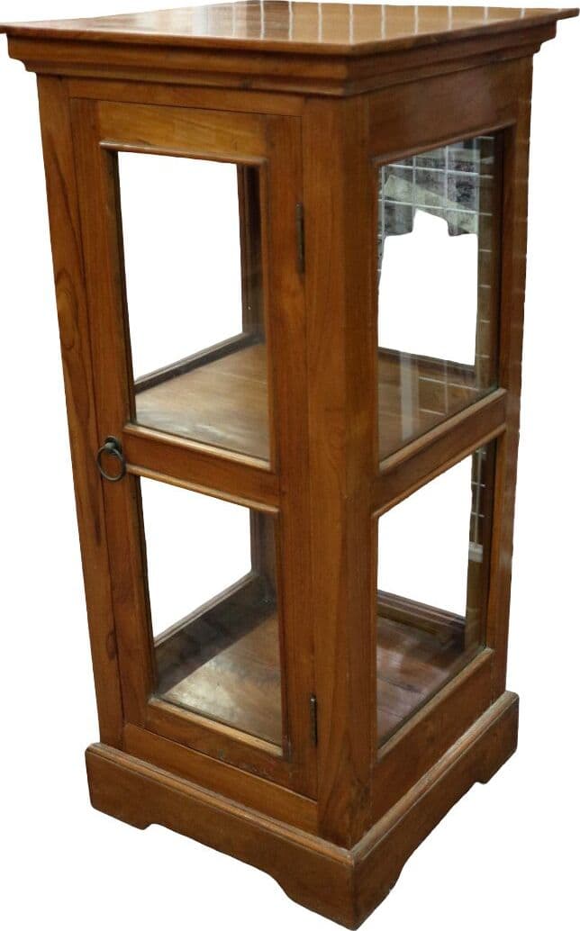 Vetrinetta in Legno di Teak Artigianale – Espositore Elegante con Vetro 46x46x100h – Made in Indonesia - 5