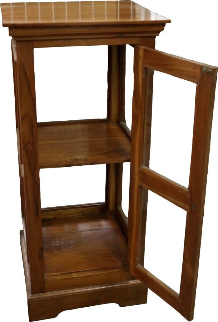 Vetrinetta in Legno di Teak Artigianale – Espositore Elegante con Vetro 46x46x100h – Made in Indonesia - 6