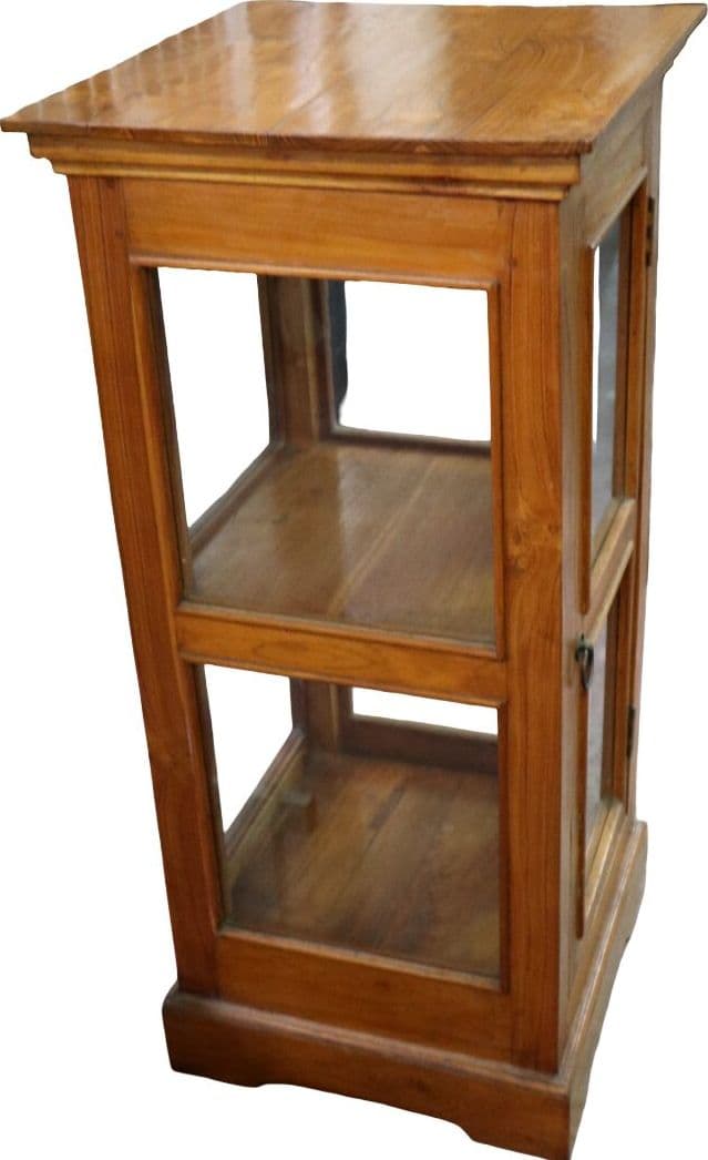 Vetrinetta in Legno di Teak Artigianale – Espositore Elegante con Vetro 46x46x100h – Made in Indonesia - 8