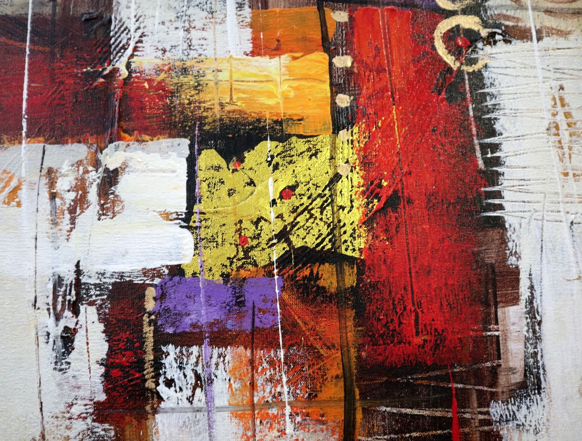 Quadro Astratto Moderno XXL Dipinto a Mano 160x80 cm – Arte Contemporanea dai Toni Caldi per Salotto e Camera da Letto - 8