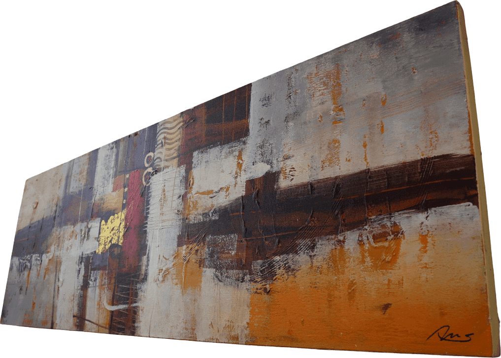 Quadro Astratto Moderno XXL Dipinto a Mano 160x80 cm – Arte Contemporanea dai Toni Caldi per Salotto e Camera da Letto - 10