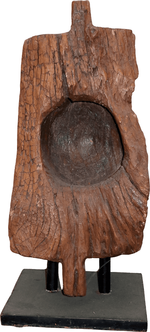 Scultura Antica in Legno di Teak Indonesiano – Oggetto Rurale Unico Museo, Pezzo Unico Artigianale 200+ Anni - 3