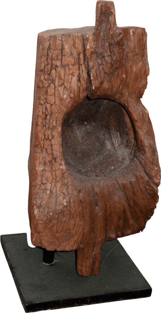 Scultura Antica in Legno di Teak Indonesiano – Oggetto Rurale Unico Museo, Pezzo Unico Artigianale 200+ Anni - 4