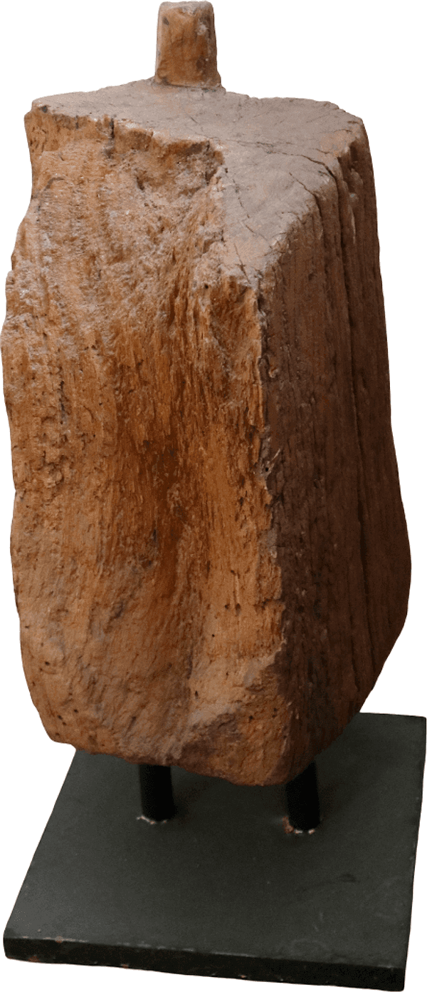 Scultura Antica in Legno di Teak Indonesiano – Oggetto Rurale Unico Museo, Pezzo Unico Artigianale 200+ Anni - 6
