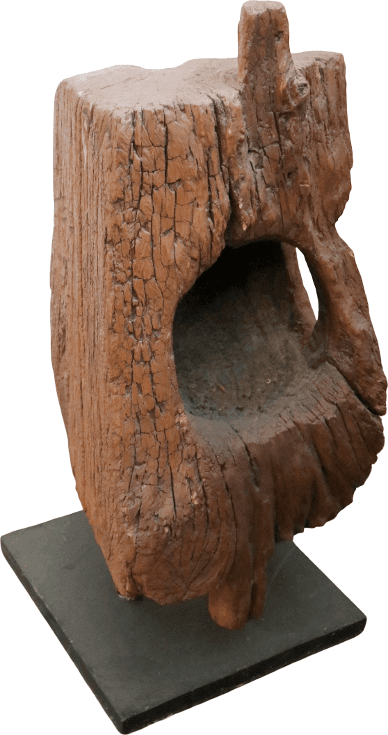 Scultura Antica in Legno di Teak Indonesiano – Oggetto Rurale Unico Museo, Pezzo Unico Artigianale 200+ Anni - 7