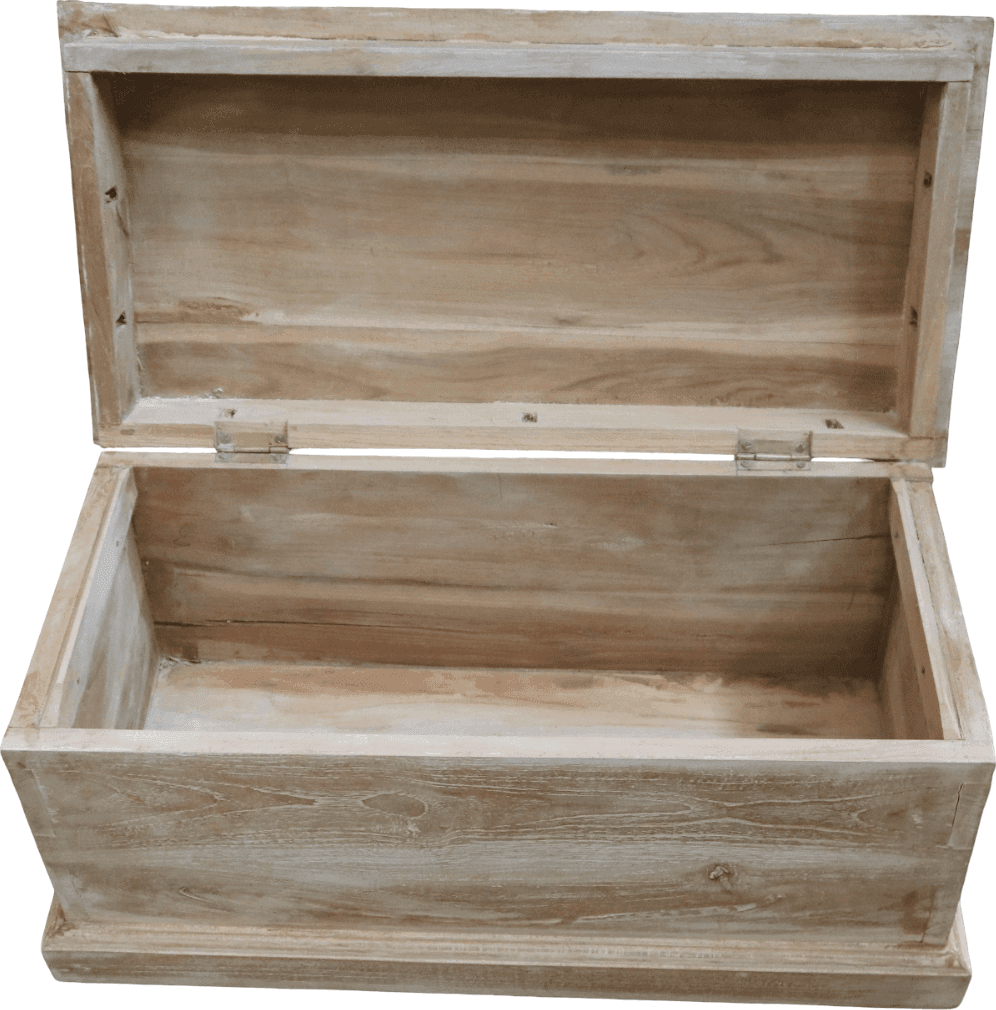 Cassapanca Baule Artigianale in Legno di Teak Massello – Bali Indonesia – Contenitore Vintage Naturale 60x30x30 cm - 6
