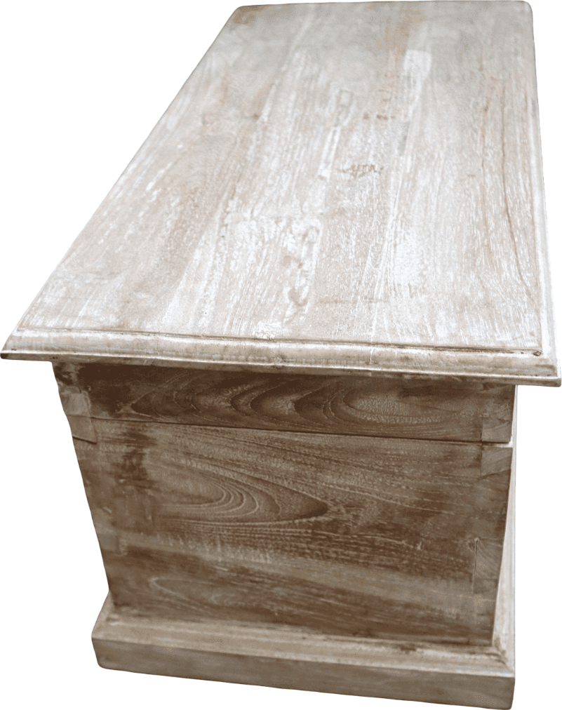 Cassapanca Baule Artigianale in Legno di Teak Massello – Bali Indonesia – Contenitore Vintage Naturale 60x30x30 cm - 7