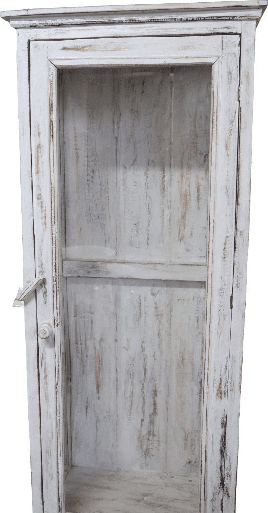 Vetrinetta Artigianale in Legno di Albesia Bianca Decapata  – 53x33x170h cm – Spedizione Gratuita Italia - 3