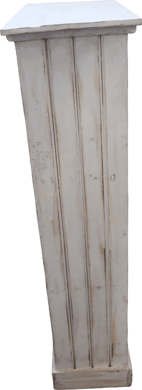 Piccola Libreria Mobile in Legno di Albesia – 3 Ripiani – Finitura Bianca Decapata – 50x25x100 cm - 4