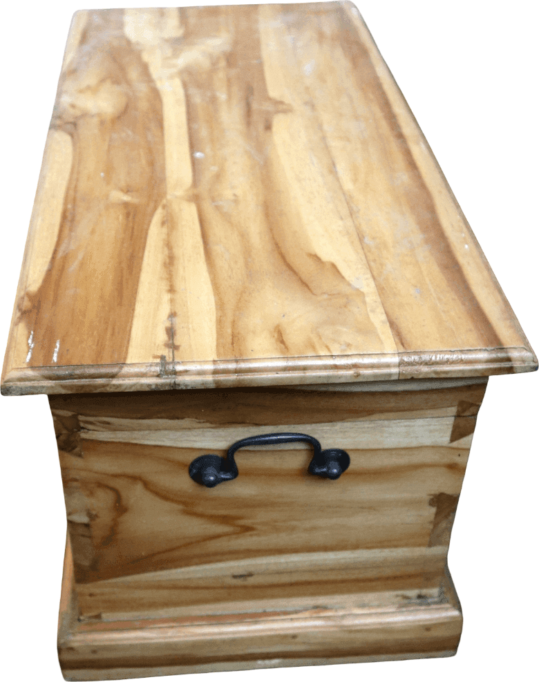 Baule Cassapanca in Legno di Teak Massello –  Contenitore Artigianale Indonesiano 60x30x30 cm - 9