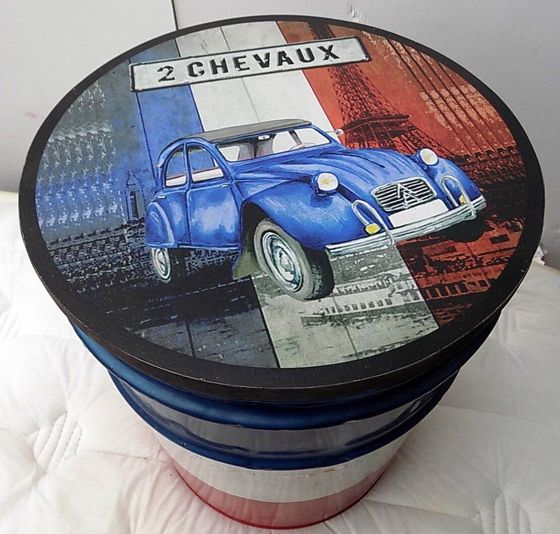 Puff in metallo industrial maggiolino 2cv vespa harley bulli - 4
