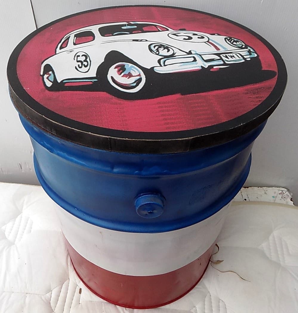 Puff in metallo industrial maggiolino 2cv vespa harley bulli - 9