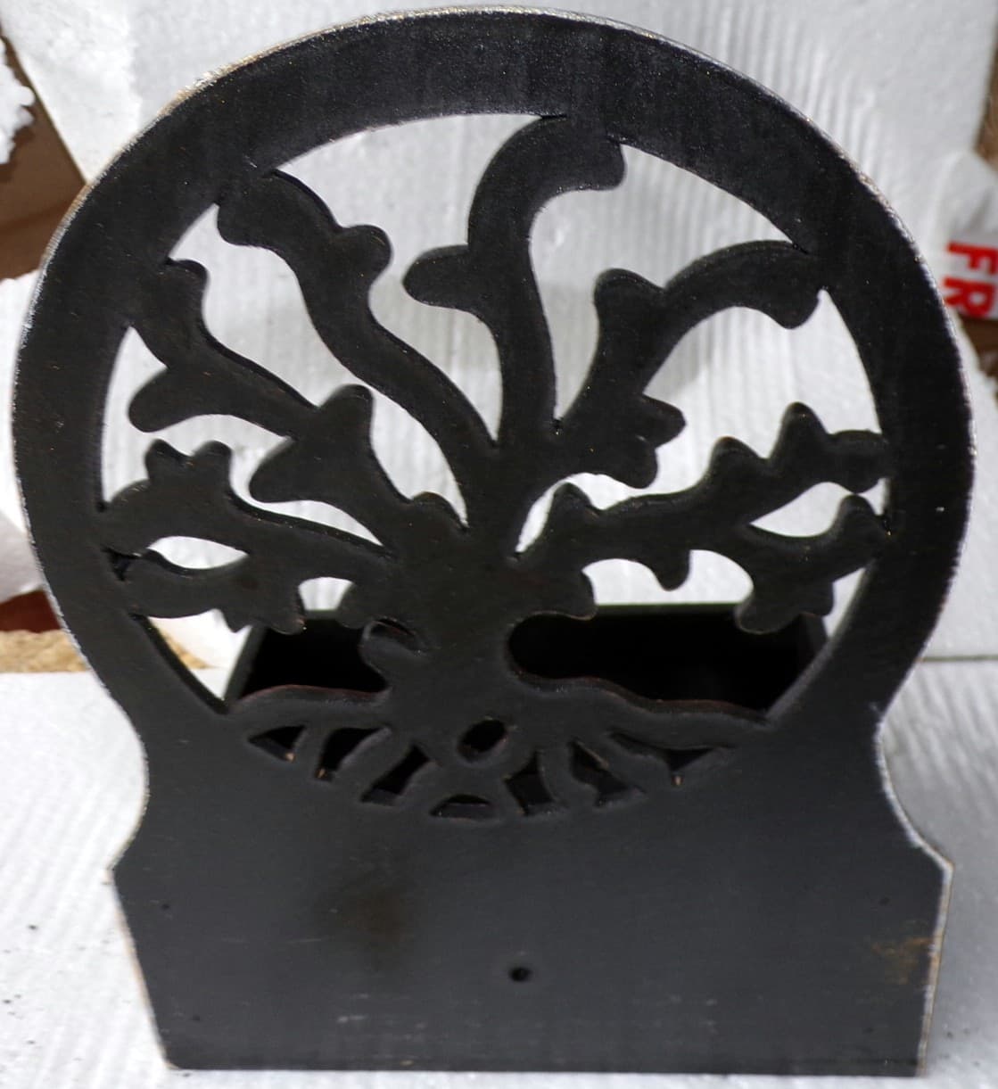 Scatola Portachiavi o svuota tasche anche muro in legno mdf con albero della vita  argento cm 20x14x20 - 5