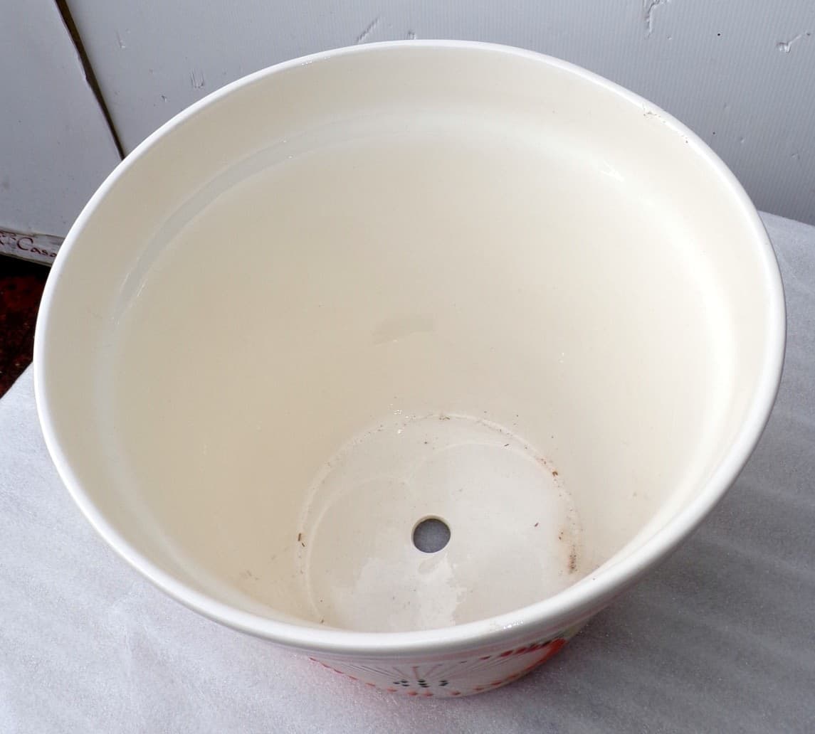 Vaso in ceramica Messicana realizzata e dipinto a mano cm 26x24 arancio - 2