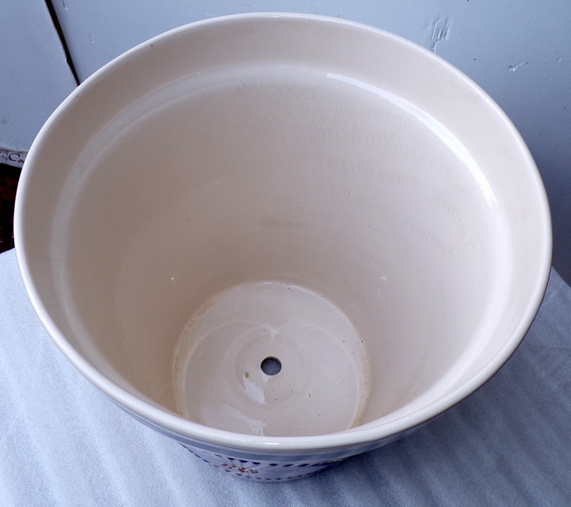 Vaso in ceramica Messicana realizzata e dipinto a mano cm 41x38 blu - 3