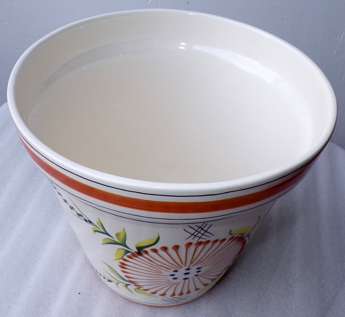 Vaso in ceramica Messicana realizzata e dipinto a mano cm 26x24 marrone - 3