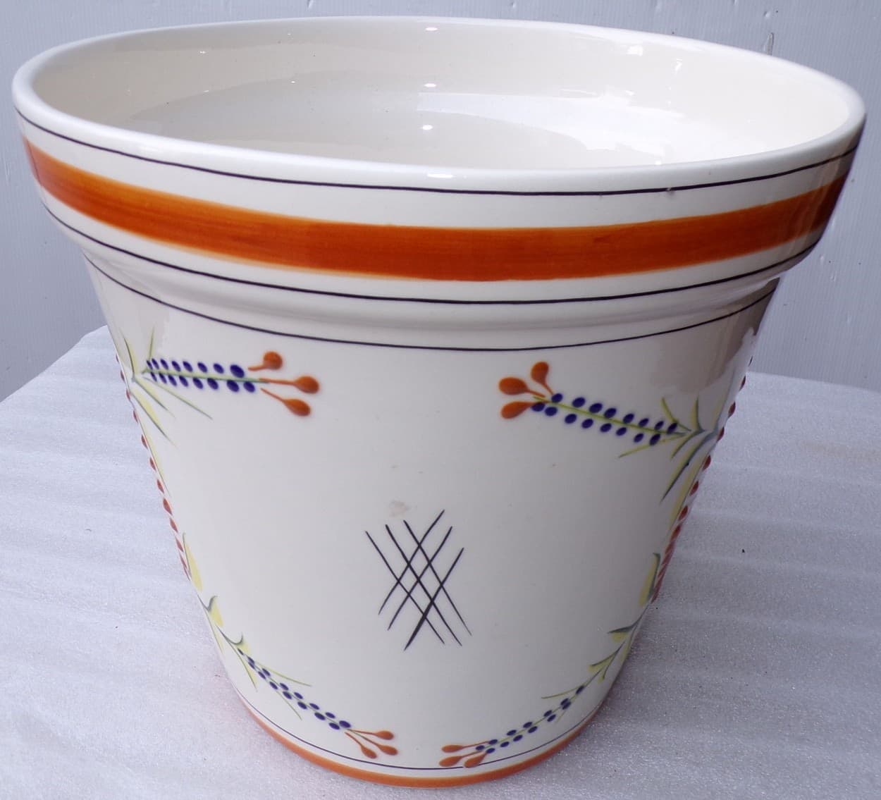 Vaso in ceramica Messicana realizzata e dipinto a mano cm 26x24 marrone - 4